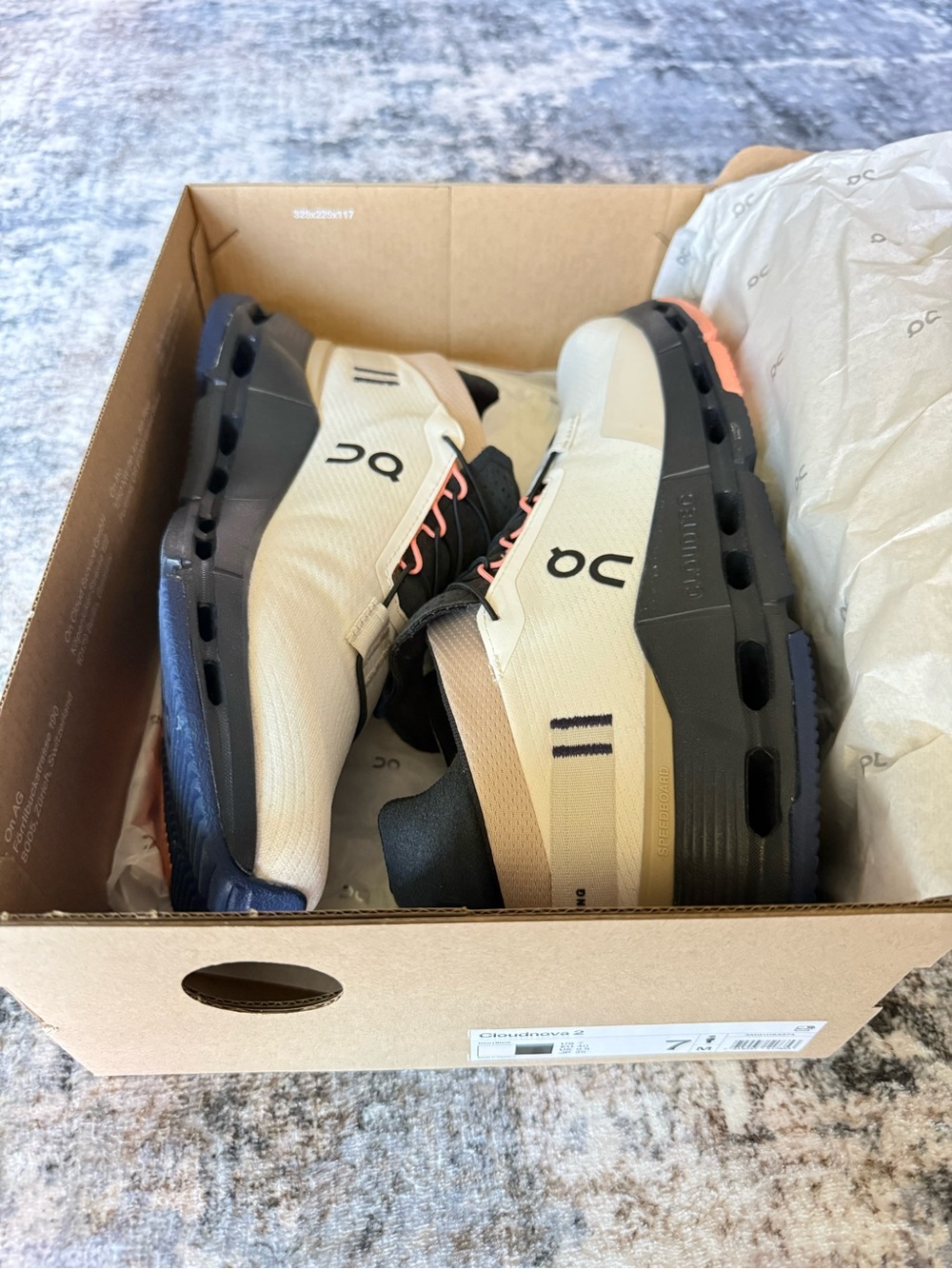 On Cloudnova 2 Dew & Black Sneakers with Coral Accents - Picture 9 of 14